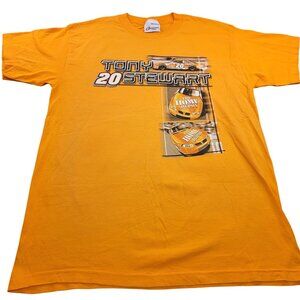 Vintage 2002 Tony Stewart Nascar Graphic T Shirt L Orange USA Y2k Motorsports
